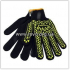 BP-21104 Трикотажні рукавиці ХБ/ПЕ, чорний. колір, жовтий ПВХ візерунок та логотип Сталь на 1 стороні, нар.