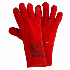 Рукавички краги зварювальника р10,5, клас ВС, довжина 35см (червоні) Sigma (9449361)