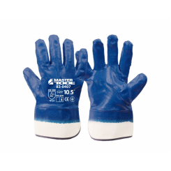 Рукавички масло-бензостійкі утеплені MASTERTOOL нітрилове покриття манжет крага 10.5" 116-120 г сині 83-0407