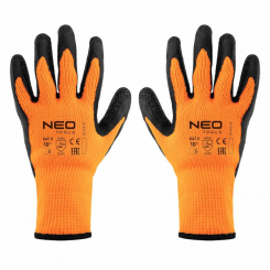 Рукавички робочі утеплені, поліестер з латексним покриттям, 2242X, розмір 10