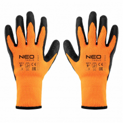 Рукавички робочі утеплені, поліестер з латексним покриттям, 2242X, розмір 9