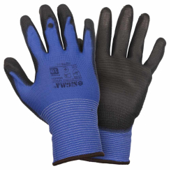Рукавички трикотажні з частковим ПУ покриттям р10 (синьо-чорні манжет) SIGMA (9446431)