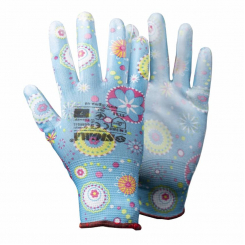 Рукавички трикотажні з частковим ПУ покриттям р7 (сині манжет) Sigma (9446541)