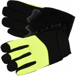 Рукавички робочі чорно-жовті укріплені YATO для сенсу. екранів, штучна шкіра бавовна трикотаж, розмір 9