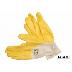 Рукавички робочі трикотажні, покриті нейлоном YATO жовті, розмір 10