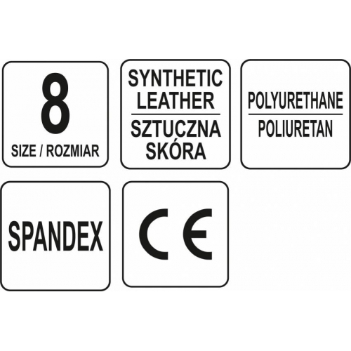 Рукавиці робочі з застібкою-липучкою YATO штучна шкіра + синтетична тканина розмір 8