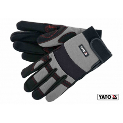Рукавиці робочі з застібкою-липучкою YATO штучна шкіра + синтетична тканина розмір 9