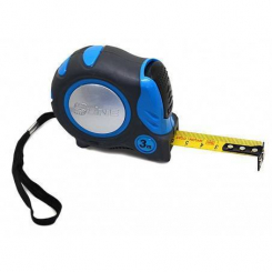 Рулетка 3 м/16 мм, обгумовий корпус, автофіксатор, магніт, нейл покр.