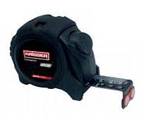 Рулетка 3х19 рулетка, 2-стороння чорна стрічка, нейлон, прогумований корпус, автостоп, магніт, HAISSER Compact