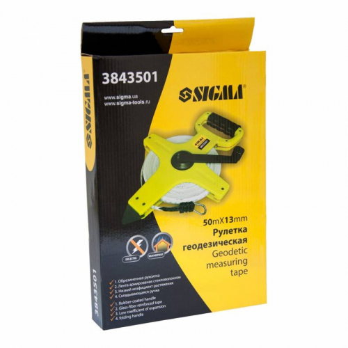 Рулетка 50м*13мм геодезична (скловолокно) Sigma (3843501)
