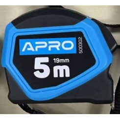 Рулетка обгумована з автостопом 5 м х 19 мм APRO  (APRO)