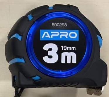 Рулетка обгумована з магнітом та автостопом, подвійний зачіп 3 м х 19 мм APRO  (APRO)