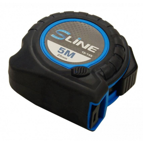 Рулетка, прогумований корпус, 2 Функції, 5 м/25 мм