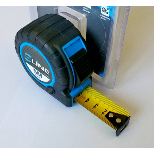 Рулетка, прогумований корпус, 2 Функції, 5 м/25 мм