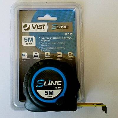 Рулетка, прогумований корпус, 2 Функції, 5 м/25 мм