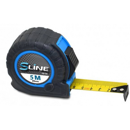 Рулетка, прогумований корпус, 2 Функції, 5 м/25 мм
