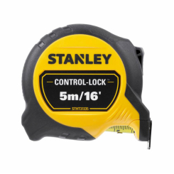 Рулетка вимірювальна CONTROL-LOCK довжиною 5 м/16, шириною 25 мм, в обгумованому корпусі, з подвійною шкалою STANLEY STHT37235-5