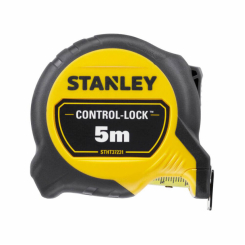 Рулетка вимірювальна CONTROL-LOCK довжиною 5 м, шириною 25 мм, в обгумованому корпусі, з подвійною шкалою STANLEY STHT37231-0