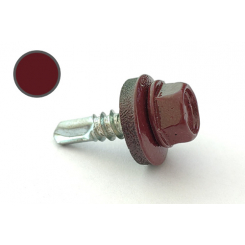 Саморіз покрівельний 4,8*19 DIN 7504K RAL 3005 до металу (пач 50шт) (колір - винно-червоний) APRO