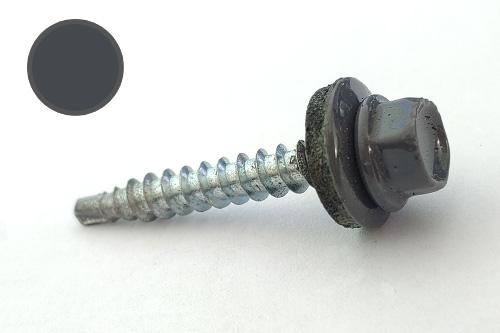 Саморіз покрівельний 4,8*35 DIN 7504K RAL 7024 до дерева (пач 50шт) (колір - сірий графітовий) APRO