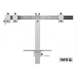 Шаблон для розмітки отворів Т-подібний YATO : 250 мм, з метричною і дюймовою шкалами   чохол