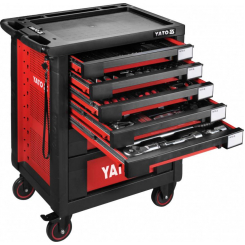 Шафа з інструментами 165 елем., 13 лотків YATO на 4 колесах; 7 ящик; 95,8 х 76,6 х 46,5 см