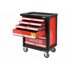 Шафа з інструментами YATO, на колесах, 6 ящиків, 97x 77x 47 см, набір 185 шт.