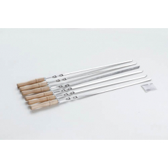 Шампур з дерев'яною ручкою з нержавіючої сталі, 590*10*2мм СИЛА