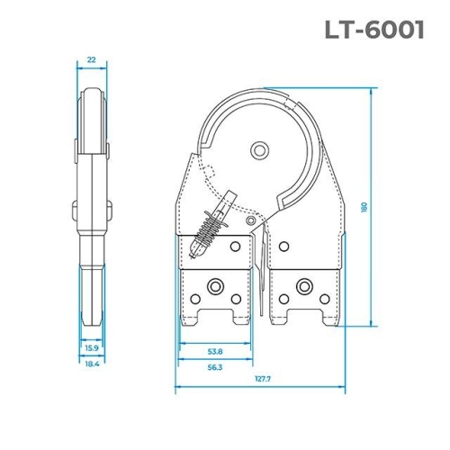 Механізм шарнірний для драбин LT-0028, LT-0029, LT-0030 (BOTTOM HINGE)
