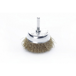 Щітка чаша латунна дріт 75мм (дриль) APRO