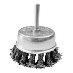 Щітка-чашка з хвостовиком Vitals плетена сталь 75 мм, 0,5 мм