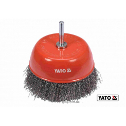 Щітка чашка зачисна з нержавіючої сталі до дрилі YATO Ø100 мм 6500 об/хв зі шпинделем Ø6 мм