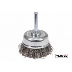 Щітка чашка зачисна з нержавіючої сталі до дрилі YATO Ø50 мм 4500 об/хв зі шпинделем Ø6 мм