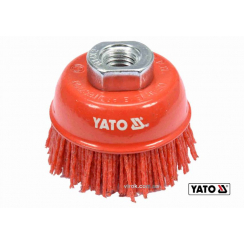 Щітка чашка зачисна з нейлоновим ворсом до КШМ YATO Ø65 мм 12200 об/хв М14