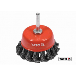 Щітка чашка зачисна зі сталевих плетених дротів до дрилі YATO Ø65 мм 12500 об/хв зі шпинделем Ø6 мм