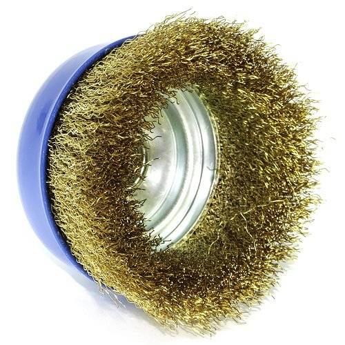 Щітка чашкова S & R 100 мм, латунірованная рифлений провід