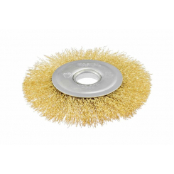 Щітка дискова MASTERTOOL з латуньованого рифленого дроту 115х22.2 мм 19-9111