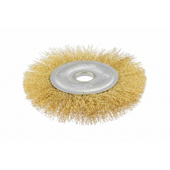 Щітка дискова MASTERTOOL з латуньованого рифленого дроту 150х22.2 мм 19-9115