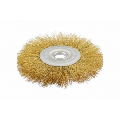 Щітка дискова MASTERTOOL з латуньованого рифленого дроту 180х22.2 мм 19-9118