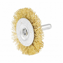 Щітка дискова MASTERTOOL з латуньованого рифленого дроту 50 мм зі стрижнем 1/4" 19-9705