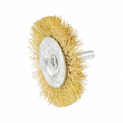 Щітка дискова MASTERTOOL з латуньованого рифленого дроту 60 мм зі стрижнем 1/4" 19-9706