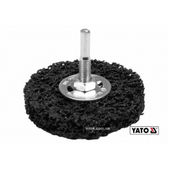 Щітка дискова з синтетичного волокна до дрилі YATO Ø75 мм 4500 об/хв зі шпинделем Ø6 мм