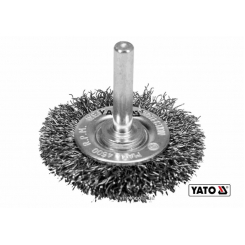 Щітка дискова зачисна з нержавіючої сталі до дрилі YATO Ø50 мм 4500 об/хв зі шпинделем Ø6 мм