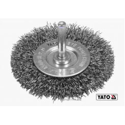 Щітка дискова зачисна з нержавіючої сталі до дрилі YATO Ø75 мм 4500 об/хв зі шпинделем Ø6 мм