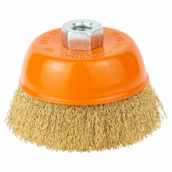 Щітка дротяна чашеподібна Ø100мм М14×2мм (латунированная) GRAD (9033105)