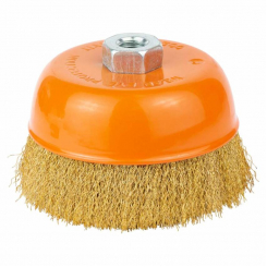 Щітка дротяна чашеподібна Ø125мм М14×2мм (латунированная) GRAD (9033125)