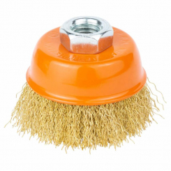 Щітка дротяна чашеподібна Ø65мм М14×2мм (латунированная) GRAD (9033065)