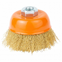 Щітка дротяна чашеподібна Ø75мм М14×2мм (латунированная) GRAD (9033075)