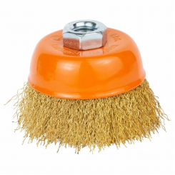 Щітка дротяна чашеподібна Ø85мм М14×2мм (латунированная) GRAD (9033085)