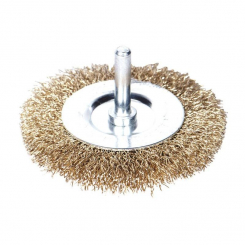 Щітка дротяна дископодібна Ø75мм хвостовик Ø6мм (латунированная) Sigma (9013071)